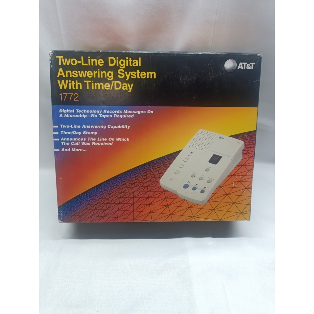 Vtg AT&T 1772 2 Line Digital Phone‎ Answering System Power Supply Rare HTF NOS